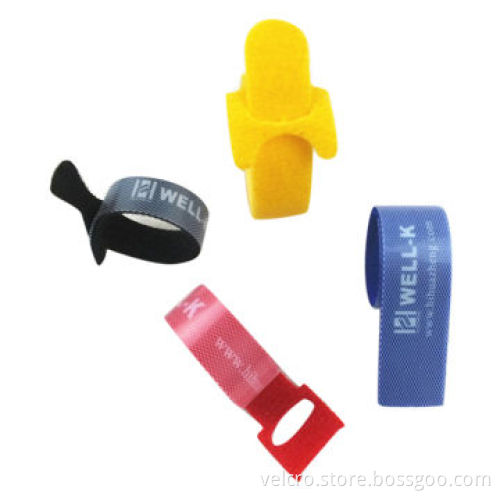 Green velcro cable tie with customized logo and size